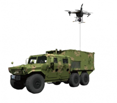 Sistema de dron atado al vehículo